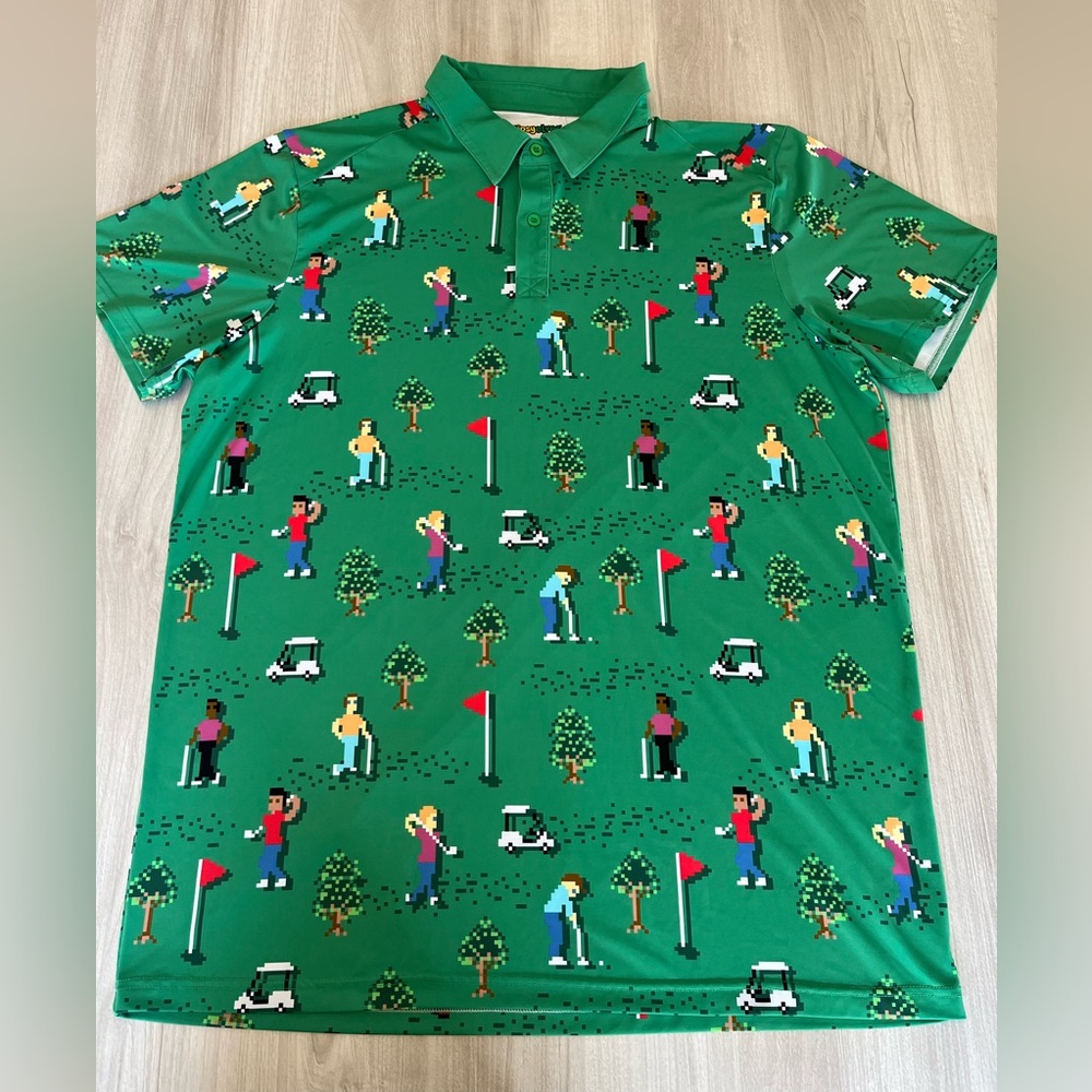 Tipsy Elves Golf Shirts Performance Athletic Fit Men's Golf Polo Shirt 2XL.
